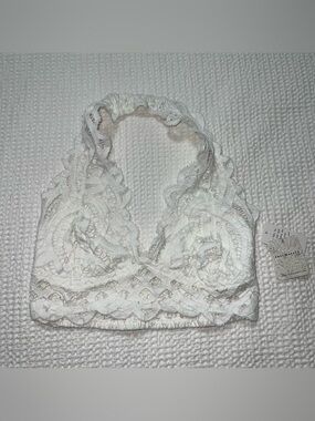 Delicate White Lace Halter Bandeau Bralette